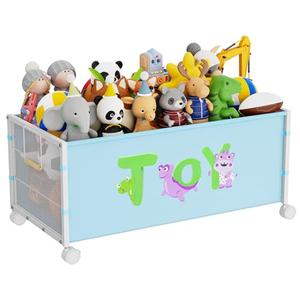 JBBTOOL Large Toy Box, Toy Storage Organizer for Kids, Toy Chest for Toddlers with 360° Wheels, Toybox for Living Room, Oxford Cloth Toy Box for Boys, Girls, Stuffed Animals, Clothes