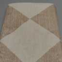 Beeiva Checkered Print Washable Runners for Hallways 2x4, Ultra Thin Beige Small Rugs for Entryway Low Pile Non Slip Bathroom Rug, Modern Geometric Decor Neutral Throw Rug for Kitchen Laundry Bedroom