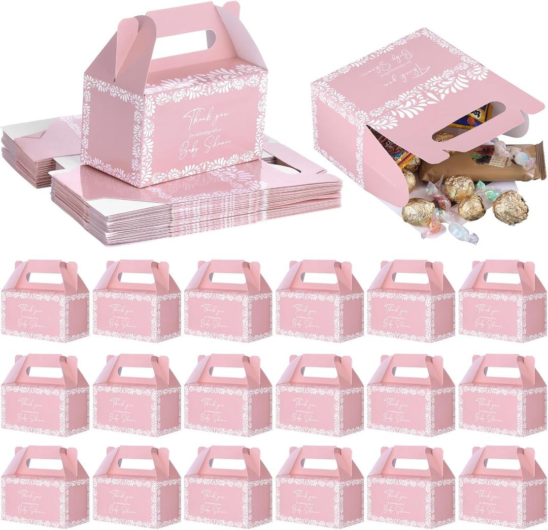 Eaasty 36 Pcs Cielito Lindo Baby Shower Party Favor Boxes Plato De Barro Mexican Candy Treat Goodie Box Paper Terracotta Snack Cookie Gift Holder for Gender Reveal Birthday Decoration Supplies, Pink