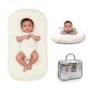 Infant Support Cushion - Baby Support Cushion for Newborn 0-12 Months, Flannel CoverPortable Breathable & Soft Tummy Time Mat for Home and Travel - White