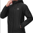 Men's Lightweight Rain Jackets Waterproof Hooded Running Cycling Hiking Raincoat Outdoor Windbreaker
(Black,XL)