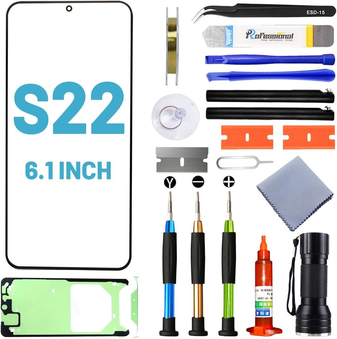 Screen Replacement for Samsung Galaxy S22,Replacement Screen for Galaxy S22 Series 6.1 inch,Screen Repair Kit with Waterproof Adhesive(NO OLED & Touch Digitizer)