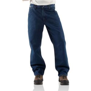 Carhartt Men's Flame Resistant Signature Denim Dungaree (34W x 30L)