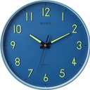MEIRED Night Light Wall Clock 12 Inch Silent Non Ticking Battery Operated Wall Clocks Glow in The Dark, Lighted Up Wall Clock for Bedroom Living Room/Kitchen, Blue