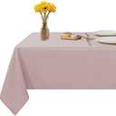 Fitable Rectangle Tablecloth Stain and Wrinkle Resistant Washable Polyester Table Cloth for Buffet Parties and Camping (60x84 inch, Blush)