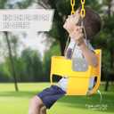 Toddler Swing Seat with Coated Chains, Heavy Duty Kids High Back Bucket Swings with Tree Straps and Hooks for Outdoor, Playground, Backyard, Swing Set Accessories by Domaker, Yellow