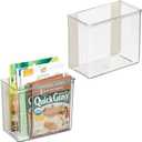iDesign Adhesive Organizer Bin - Damage-Free Hanging for Kitchen, Bathroom, or Office - Set of 2 - Clear