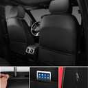 CAR PASS Nappa Leather Car Seat Covers Full Set, Luxury Seat Protector for Cars, Waterproof Anti-Slip Seat Cushion Armrest Compatible Airbag Universal for Sedan SUV Pick-up Truck Auto, Black Red