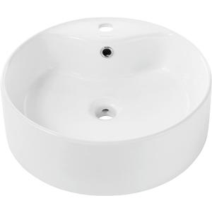 Monaco Round Vessel Sink with Faucet Mount, 18.125 x 8.125 x 4.7 inches