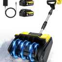 Cordless Snow Shovel,12.5" Electric Snow Blower with 2x4.0Ah Batteries,20V Snow Remover with Adjustable Handle &Directional Chute,6" Snow Intake and 27Ft Throw, for Driveway,Deck,Yard Steps Yellow