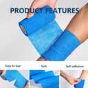 Self Adhesive Bandage Wrap Set, 10 Rolls, 1-4 Inch x 5 Yards, Elastic Cohesive Bandage Wrap, Vet Wrap, Ankle Tape, Tattoo Grip Tape Wrap, Athletic Tape - Blue