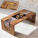 Japanese Floor Desk Foldable Bamboo Folding Coffee Table, Japanese Folding Table Low Coffee Table for Sitting On The Floor No Assembly, Solid Wood Japanese Dining Table Easy Storage Compact Design, A-39.4*14.5*11.8in