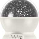 Globe Electric 13766 LED Integrated Color Changing Space Projector Night Light, 4 Interchangeable Projection Patterns, Removeable Dome Diffuser, USB or Battery Powered, Bulb Not Included