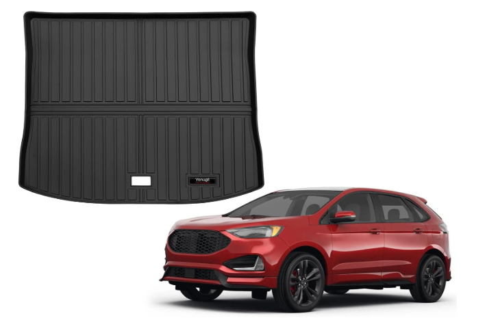 for 2015-2024 2025 Ford Edge Mats Cargo Trunk Mats and Rear Seat Backrest Mat All Weather TPE Rubber Protection Mat Edge Accessories (Cargo Liner+Backrest Mat)
