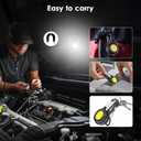 Mini Keychain Flashlight with Magnetic Base - Rechargeable Cob Work Light, Waterproof Portable Emergency Light for Camping/Hiking/Car Repair, USB Charging Key Ring Light