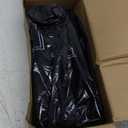 MelonArt Thank You Bags for Small Business, 200pcs Black Plastic Retail Bags Merchandise Bags with Handles Bulk Large Reusable Shopping Boutique Bags 8x12 and 12x15 for Stores Clothes Supplies(Black)