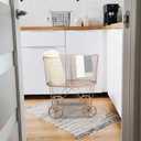 Creative Co-Op Vintage Reproduction Decorative Metal Laundry Basket on Wheels, Copper