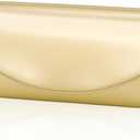 Larcenciel Metallic Patent Leather Clutch Purses for Women, Fashion Curved Flap Envelope Evening Handbags w/Chain Party Bags
