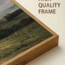 SHENIFY Vintage Landscape Framed Wall Art Rustic Countryside Meadow Farmhouse Decor Retro Vast Grassland Painting for Kitchen Living Room Bedroom Bathroom - 11x14in Natural Framed (Brown)