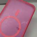 CANSHN Magnetic Compatible with iPhone 15 Pro Max Case, Upgraded [Full Camera Protection] [Compatible with Magsafe] [Translucent Matte] Shockproof Protective Phone Case Cover 6.7 Inch - Hot Pink