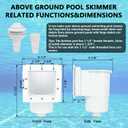 Above Ground Pool Skimmer, ABS Standard Thru-Wall Skimmer with Accessory Kit, Swimming Pool Skimmer, Opening Width 6 Inches Fits for All Standard Pool Wall, Replace #SP1091LX, 8940,45-400
