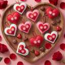 24 Pcs Felt Heart Valentines Day Ornaments Red and White Hanging Ornaments Valentines Flower Tree Decorations for Birthday Holiday Party Door Home Wall Mantel Decor Arts Crafts Gifts