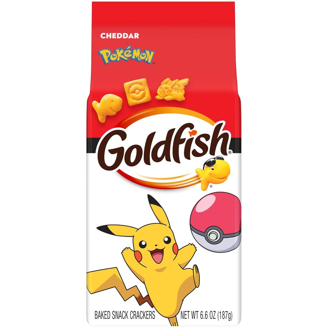 6 x Goldfish Pokmon Cheddar Cheese Crackers, 6.6 Oz Bag (EXP 08/23/26)