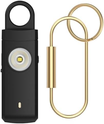 Rechargeable Personal Alarm for Women - Christmas Birthday Gifts for Women, Daughter, College Student, Teen Girl, Elders, Kids, Siren Alarm, Safety Keychain, USB Charging, Black