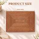 4 Pack Rectangular Rattan Placemats, Natural Woven 19 X 14 Inch