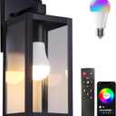 Outdoor Wall Light with Smart Bulb Exterior Lighting Fixtures Waterproof Porch Lights Outdoor Anti-Rust Wall Lantern with Clear Glass Outside Lights for House Front Door Sconce Light (1 Pack, Multi-Functional(Smart Bulb included))