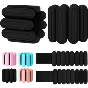 Adjustable Wrist & Ankle Weights Set of 2(1Lbs Each), Premium Silicone Wearable Weight Bracelets, Fits for Yoga, Pilates, Home Gym Workout, Dance, Pool Exercises, Jogging, Cardio, Strength Training (Black)