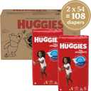 Huggies Size 6 Diapers, Little Movers Baby Diapers, Size 6 (35+ lbs), 108 Count (2 Packs of 54)