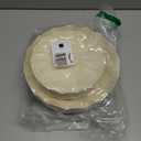 LIYH 24 Pcs Plastic Plates Reusable,Unbreakable Dinner Plates, Scalloped Plastic Plates, Dishwasher Safe,Ivory Plate Sets Perfect for Parties, Birthday, Picnics, BPA Free(12Guests)