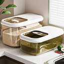 Rice Storage Container, Airtight Food Storage Containers 11-22 Lbs, Rice Dispenser with Measuring Cup and Small Bin for Flour Cereal Pasta Grain, Pet Bird Food Container (Large-22LBS)