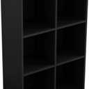OSCHF 6-Cube Storage Shelf Bookcase - Wooden 3-Tier Floor Standing Open Bookshelf for Home and Office, Display Cabinet, Black