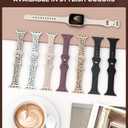 MoKo 2Pack Watch Band Compatible with Apple Watch Ultra/Ultra2 49mm/Series 10/9/8/7/6/5/4/3/2/1/SE 38/40/41/42/44/45/46mm,Slim Leopard Engraved Silicone Strap Adjustable Wristband