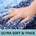 Arotive Microfiber Bathroom Rugs, Shaggy Soft and Absorbent Bath Rug, Non-Slip, Thick Plush Machine Washable Dry Bath Mats for Bathroom, Tub and Shower, 47x17, Blue, Rectangular