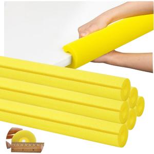 Hanaive 6 Pcs Yellow Pool Noodles, Large Floating Swimming Noodles for Pool, 40 x 2.4 x 0.6 Inch Foam Tubes, Pre Slit Jumbo Swim Floats for Summer Water Play, Craft Projects, Padding and Bumper