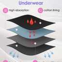 Period Underwear for Teen Girl - Brief Style Seamless Teen Girl Period Underwear Heavy Flow Leak Proof 3pcs Panties (Black, M)