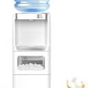 Water Dispenser with Ice Maker Function, Top Loading Hot and Cold Water Cooler for 5 Gallon Bottle - Includes Child Safety Lock - Water Machine for Home, Office, Garage - White