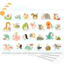 Disposable Placemats for Baby 40 Pack Stick-On Baby Placemat Alphabet ABC Animal Kids Table Mat for Restaurants Dining Table Travel Essentials for Toddlers, Multicolor