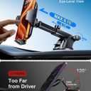 VANMASS Car Dashboard Phone Holder Universal Powerful Suction Cup Mount, Dash Windshield Air Vent Truck Stand Compatible with All Phones Black