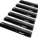 Unicook Adjustable Grill Burner Covers for Gas Grill, Porcelain Steel Heat Plate Shields, BBQ Heat Tents, Heavy Duty Flame Tamer, Barbecue Replacement Parts, Extends from 11.75" up to 21" L, 6 Pack
