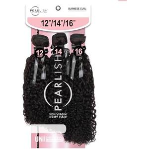 Sensationnel Pearlish multi bundle - burmese curl deep pearl conditioned 15a soft remy beauty supply sew in or glue on human hair layered lengths (16 18 20 inch, NATURAL/BLACK)