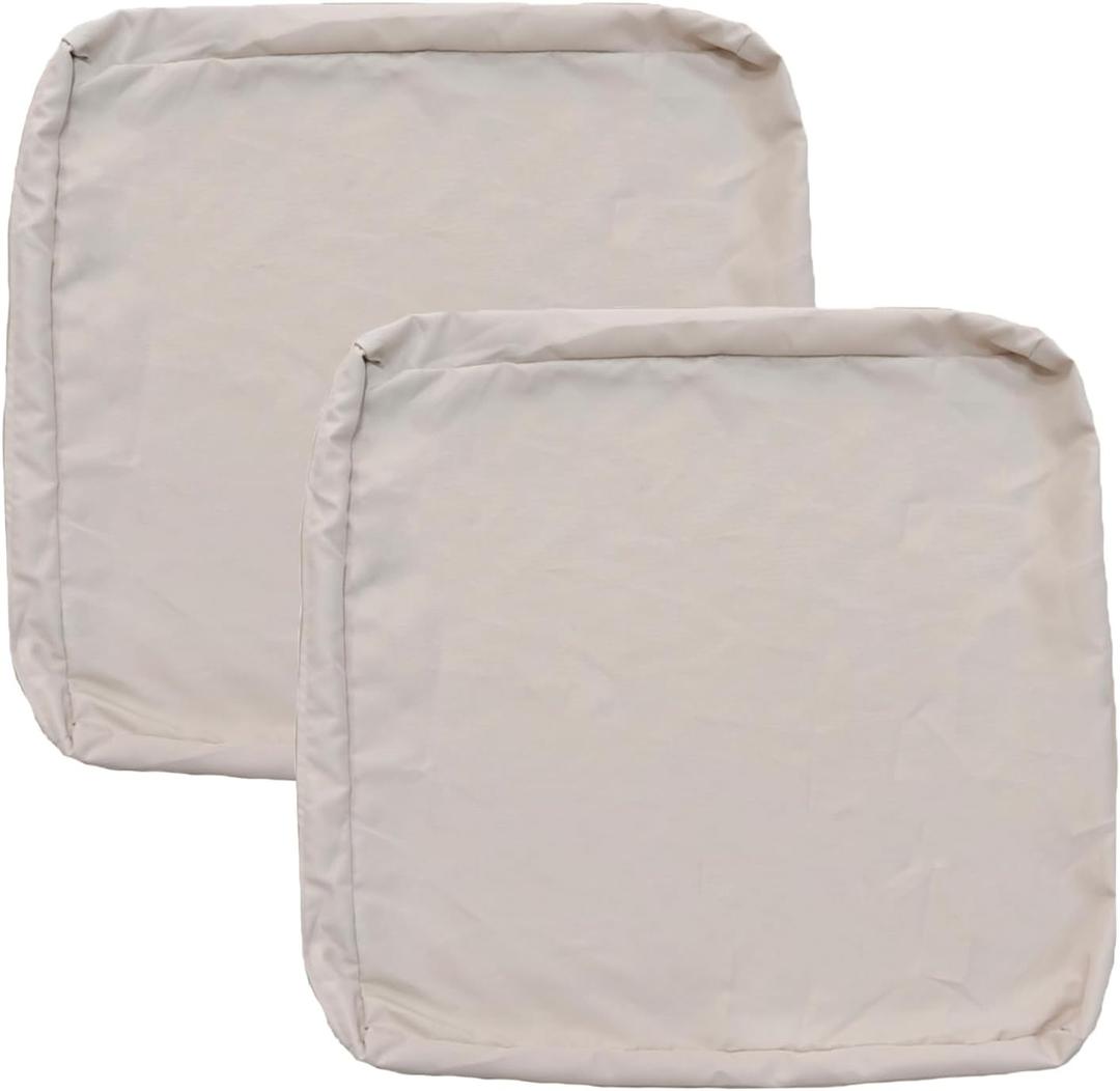 FLYMEI Patio Cushion Covers 24x22x4 Waterproof Outdoor Cushion Cover Replacement 2Packs Outdoor Seat Cushion Slipcover for Rattan Chair Sofa, Apricot