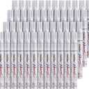 Overseas 48 White Paint Pens, Oil Based Permanent Markers Set - Quick Drying, Waterproof, Fade-Resistant, Medium Tip Paint Markers Bulk for Wood, Metal, Rock, Ceramic, Plastic, Canvas, Glass, Rubber