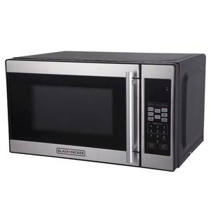 BLACK+DECKER 0.7 cu ft 700W Microwave Oven Black EM720CPN-P: Countertop, Small Dorm Microwave, Child Lock