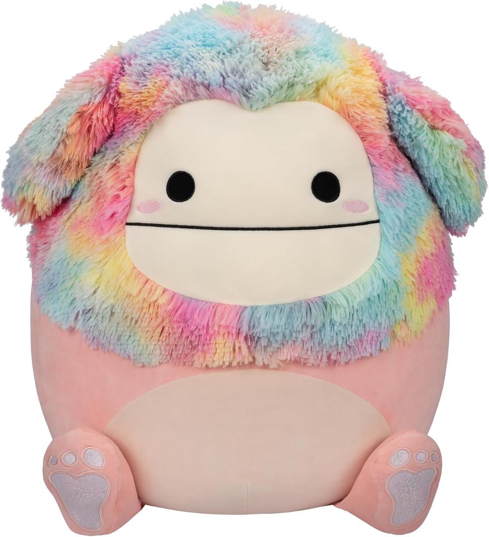 Squishmallows 20-Inch Diane Peach Bigfoot with Rainbow Hair - Jumbo Ultrasoft Official Kelly Toy Plush 