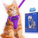 Halypet Cat Harness and Leash Set [ MAX Safety Third Generation ] Escape Proof Soft Adjustable Cat Leash Breathable Comfortable Vest Easy to Wear Kitten Harness for Outdoor Walking (X-Small (4-6lb), H200 Pro Purple)