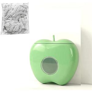 Pack of 2 VGAZE Plastic Wrap Storage Box, Punch-Free Extractable Storage for Fresh Multi-Functional Dispenser, Apple Shaped Wall-Mounted Plastic Wrap Storage Box dispenser with 100 Crisper Wraps (C)